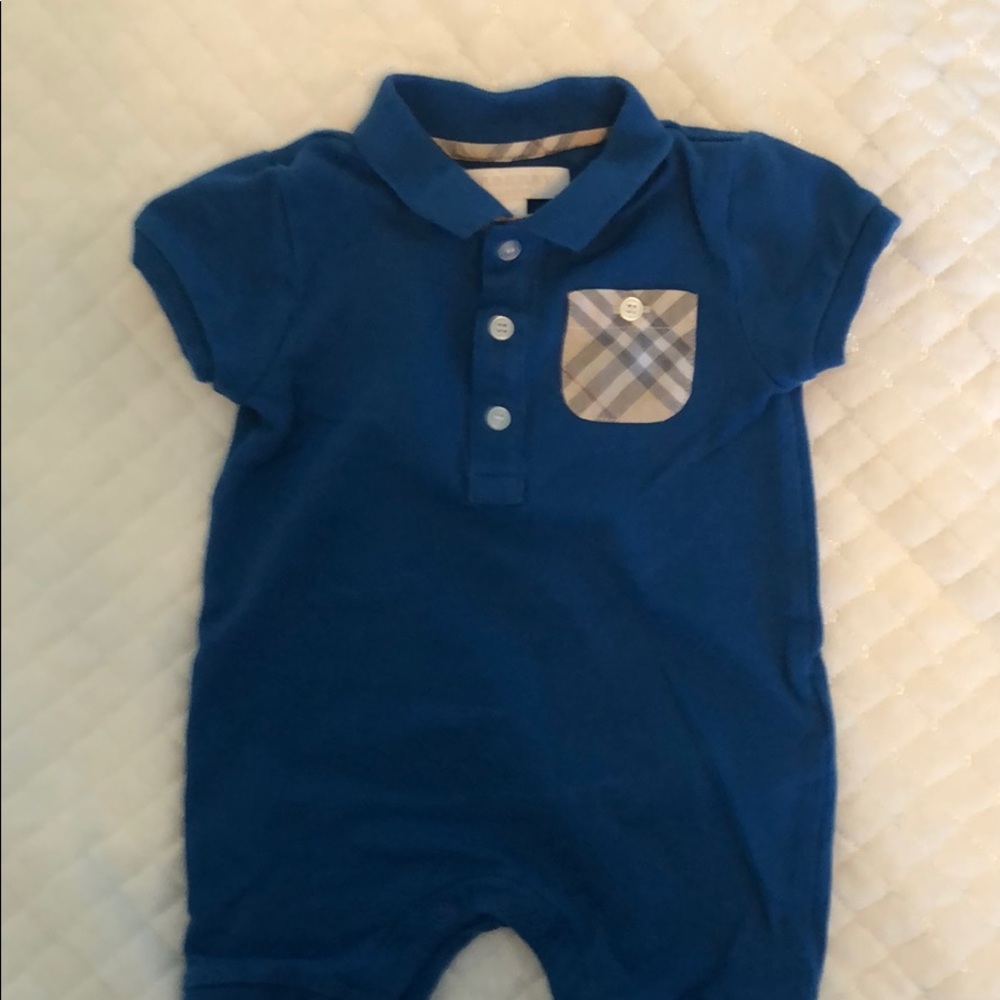Baby boy collared romper